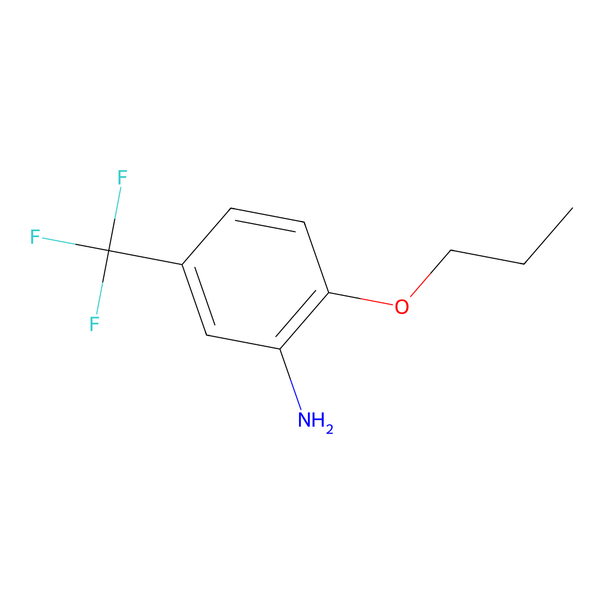 2-Propoxy-5-(trifluoromethyl)benzenamine molecular structure, CAS 121307-29-7