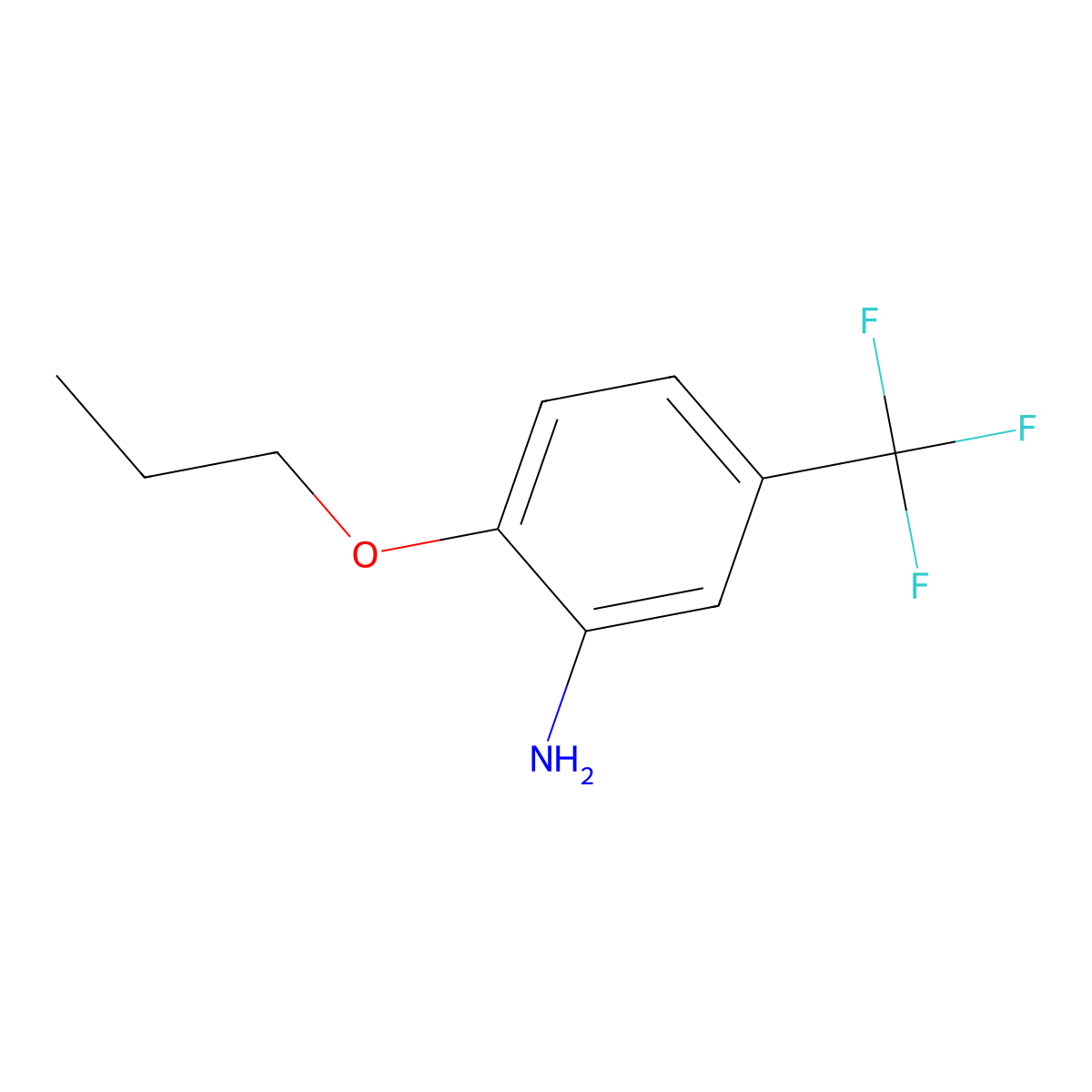 2-Propoxy-5-(trifluoromethyl)benzenamine molecular structure, CAS 121307-29-7