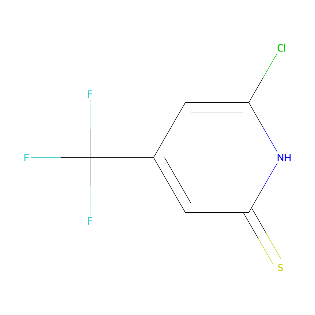 6-Chloro-4-(trifluoromethyl)pyridine-2(1H)-thione molecular structure, CAS 121307-83-3