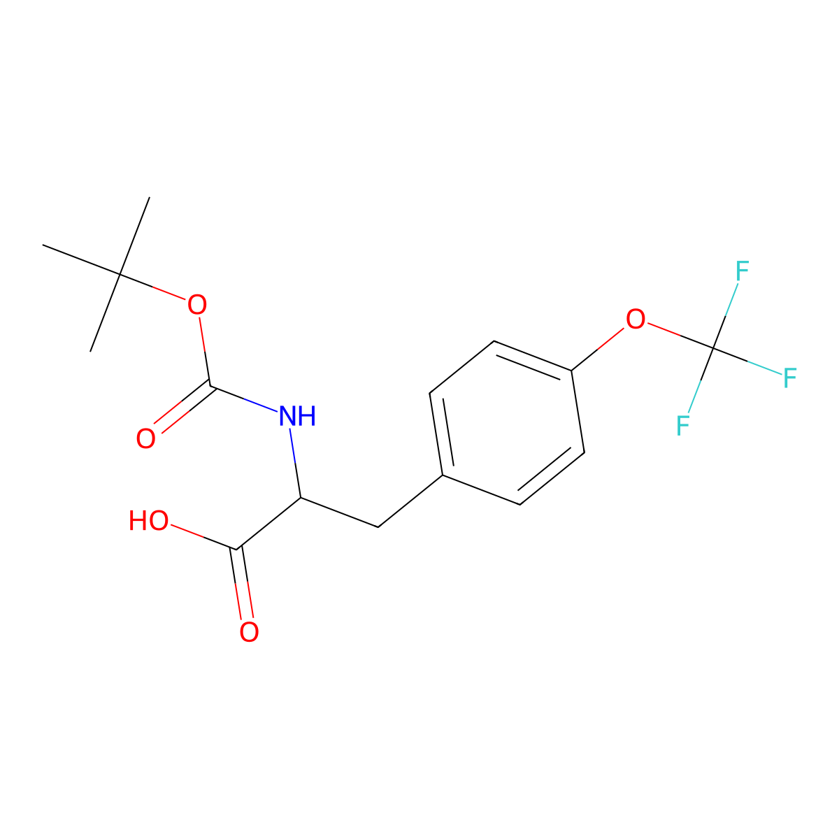 2-((Tert-butoxycarbonyl)amino)-3-(4-(trifluoromethoxy)phenyl)propanoic acid molecular structure, CAS 1213071-53-4