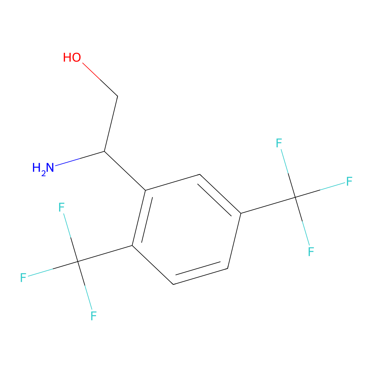 (I(2)S)-I(2)-Amino-2,5-bis(trifluoromethyl)benzeneethanol molecular structure, CAS 1213073-81-4