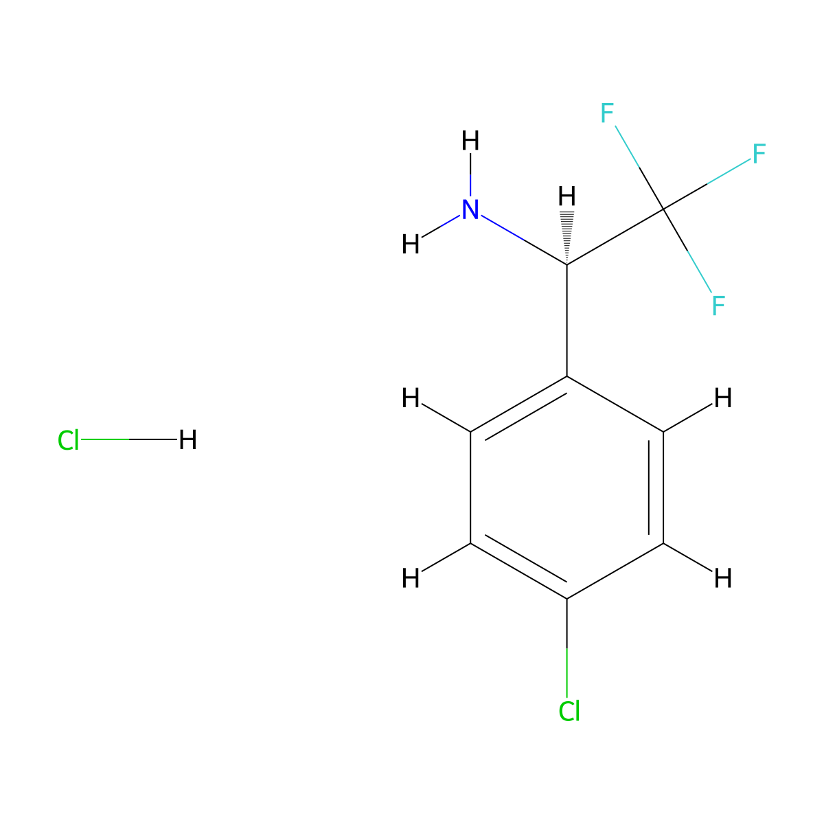 (R)-2,2,2-Trifluoro-1-(4-chloro-phenyl)-ethylamine hydrochloride molecular structure, CAS 1213074-03-3