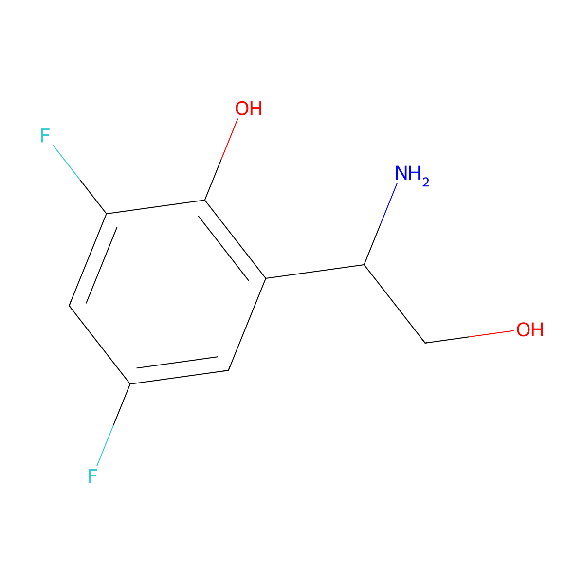 (r)-2-(1-Amino-2-hydroxyethyl)-4,6-difluorophenol molecular structure, CAS 1213075-13-8