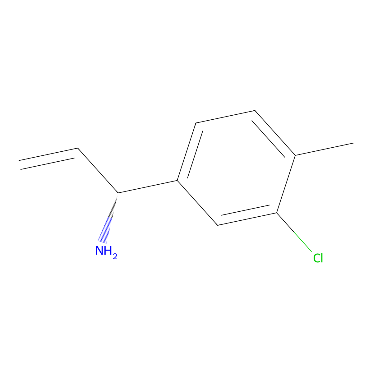 (1R)-1-(3-Chloro-4-methylphenyl)prop-2-enylamine molecular structure, CAS 1213075-74-1