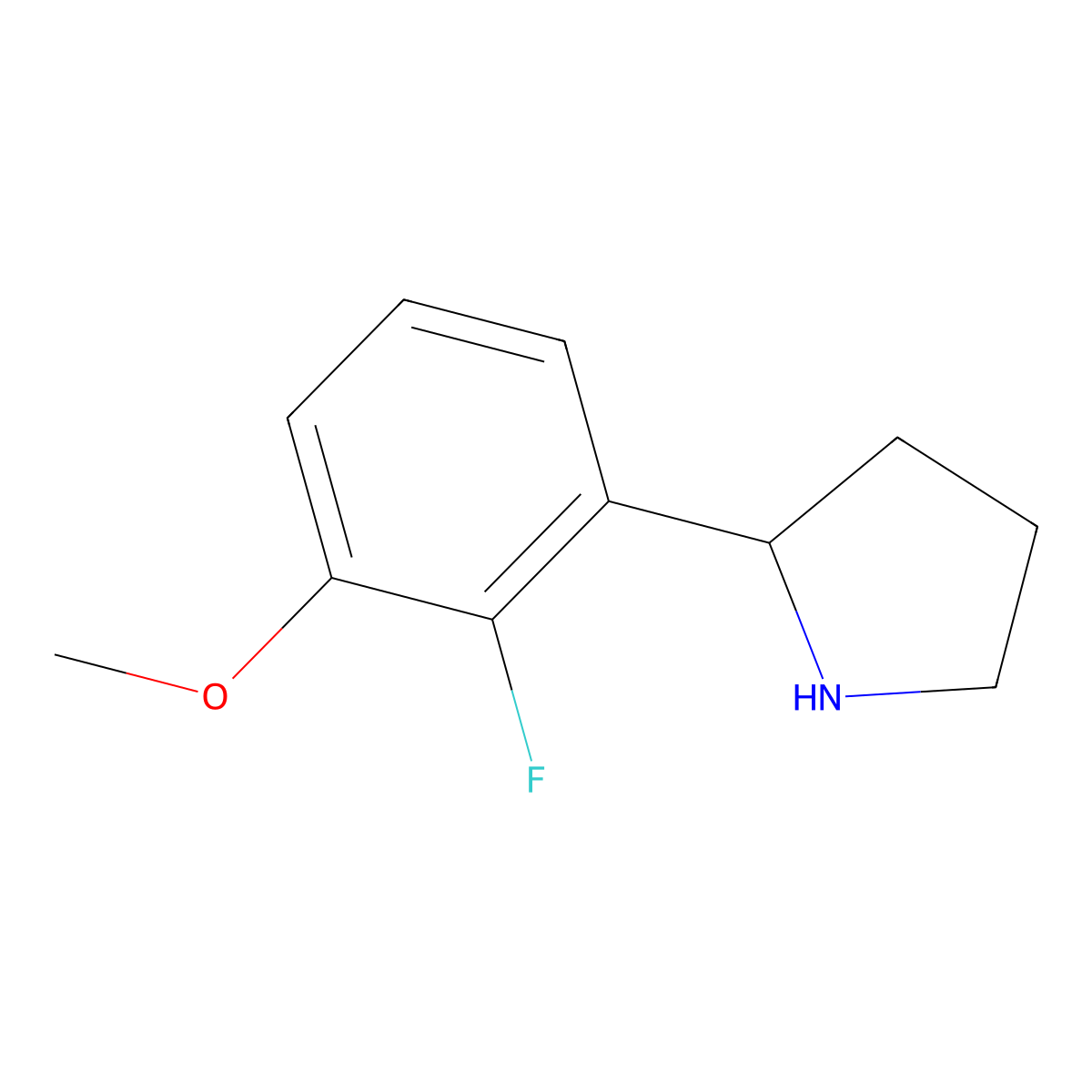 (R)-2-(2-Fluoro-3-methoxyphenyl)pyrrolidine molecular structure, CAS 1213076-01-7