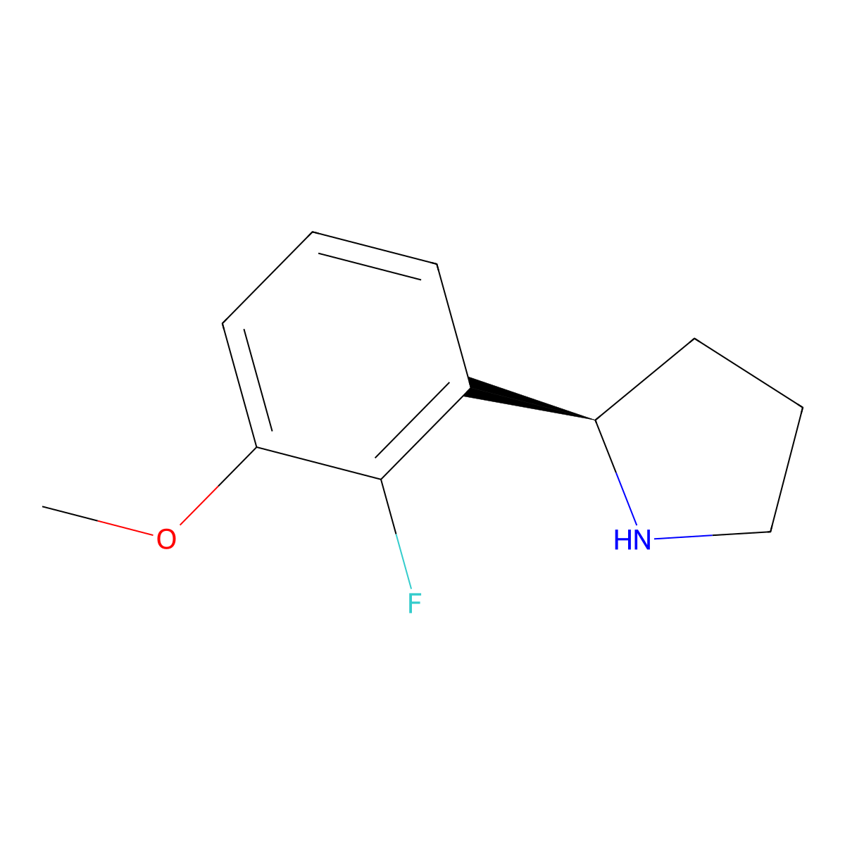 (R)-2-(2-Fluoro-3-methoxyphenyl)pyrrolidine molecular structure, CAS 1213076-01-7