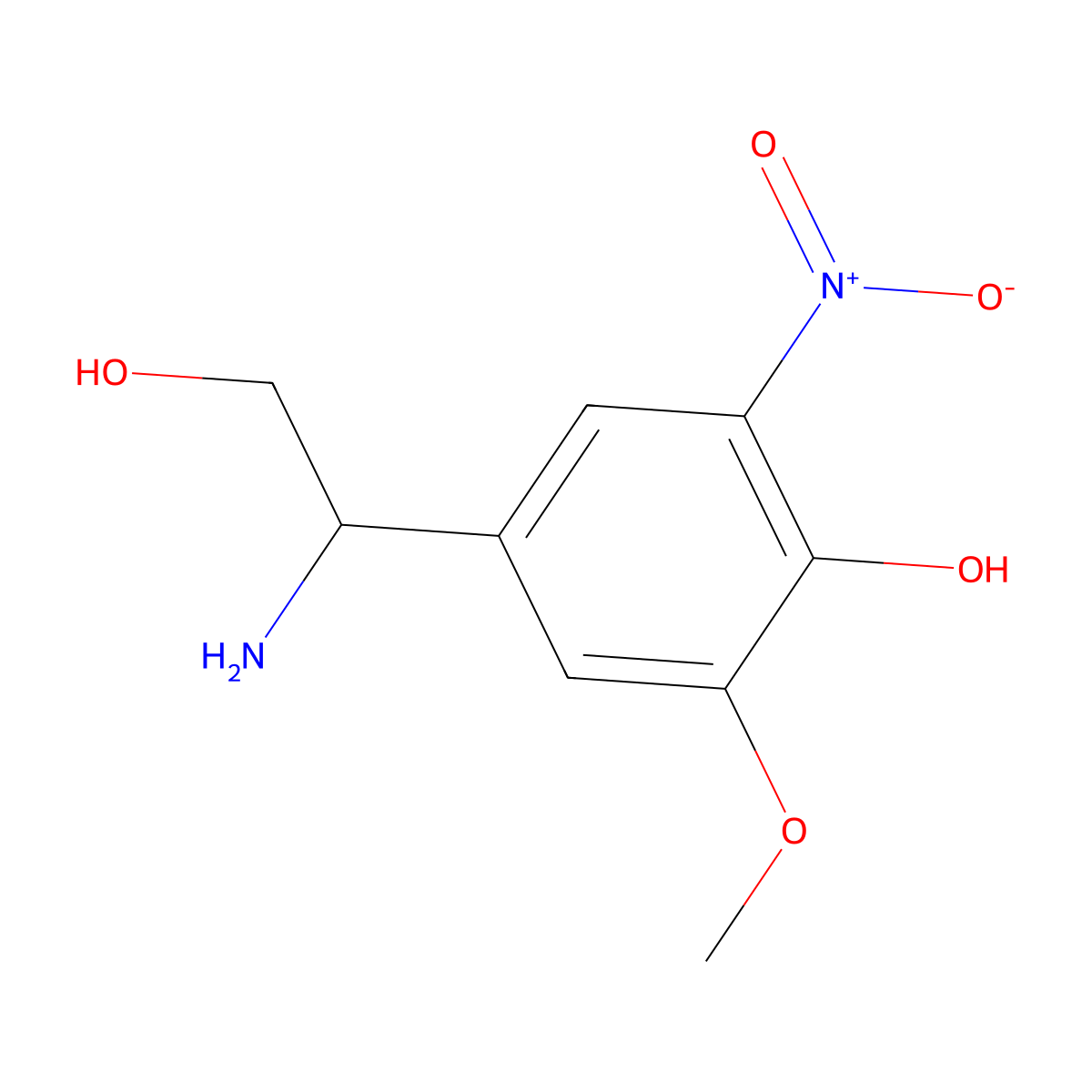 4-[(1S)-1-Amino-2-hydroxyethyl]-2-methoxy-6-nitrophenol molecular structure, CAS 1213076-73-3