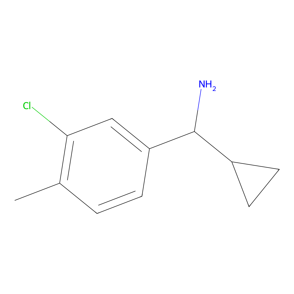 (S)-(3-Chloro-4-methylphenyl)(cyclopropyl)methanamine molecular structure, CAS 1213077-53-2