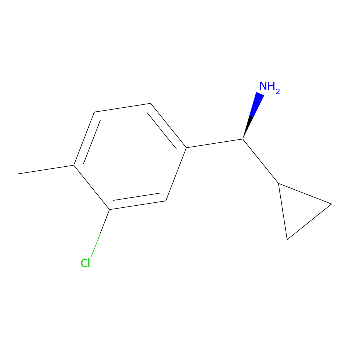 (S)-(3-Chloro-4-methylphenyl)(cyclopropyl)methanamine molecular structure, CAS 1213077-53-2