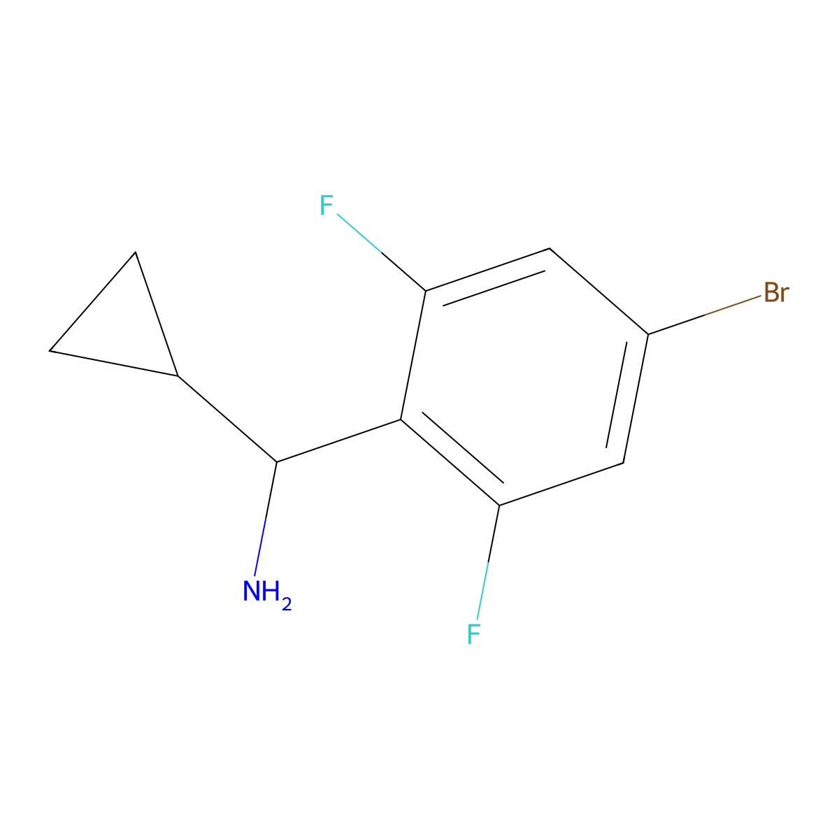 (S)-(4-Bromo-2,6-difluorophenyl)(cyclopropyl)methanamine molecular structure, CAS 1213078-35-3