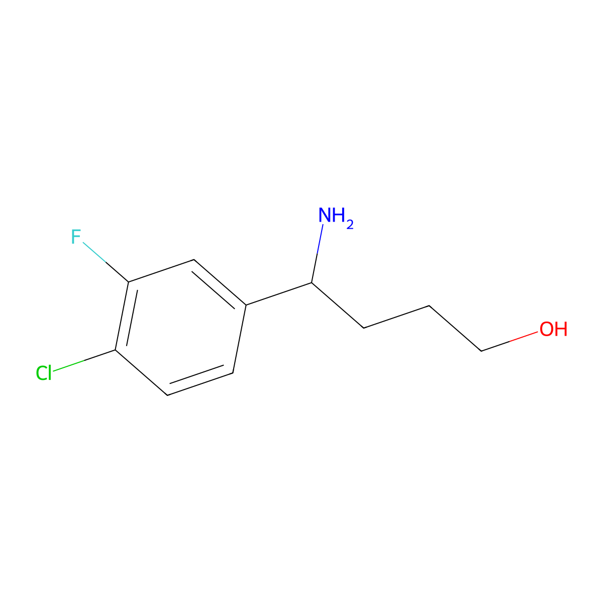 (4R)-4-amino-4-(4-chloro-3-fluorophenyl)butan-1-ol molecular structure, CAS 1213078-41-1