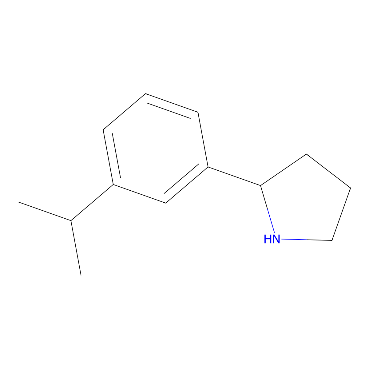 Pyrrolidine, 2-[3-(1-methylethyl)phenyl]-, (2R)- molecular structure, CAS 1213079-39-0