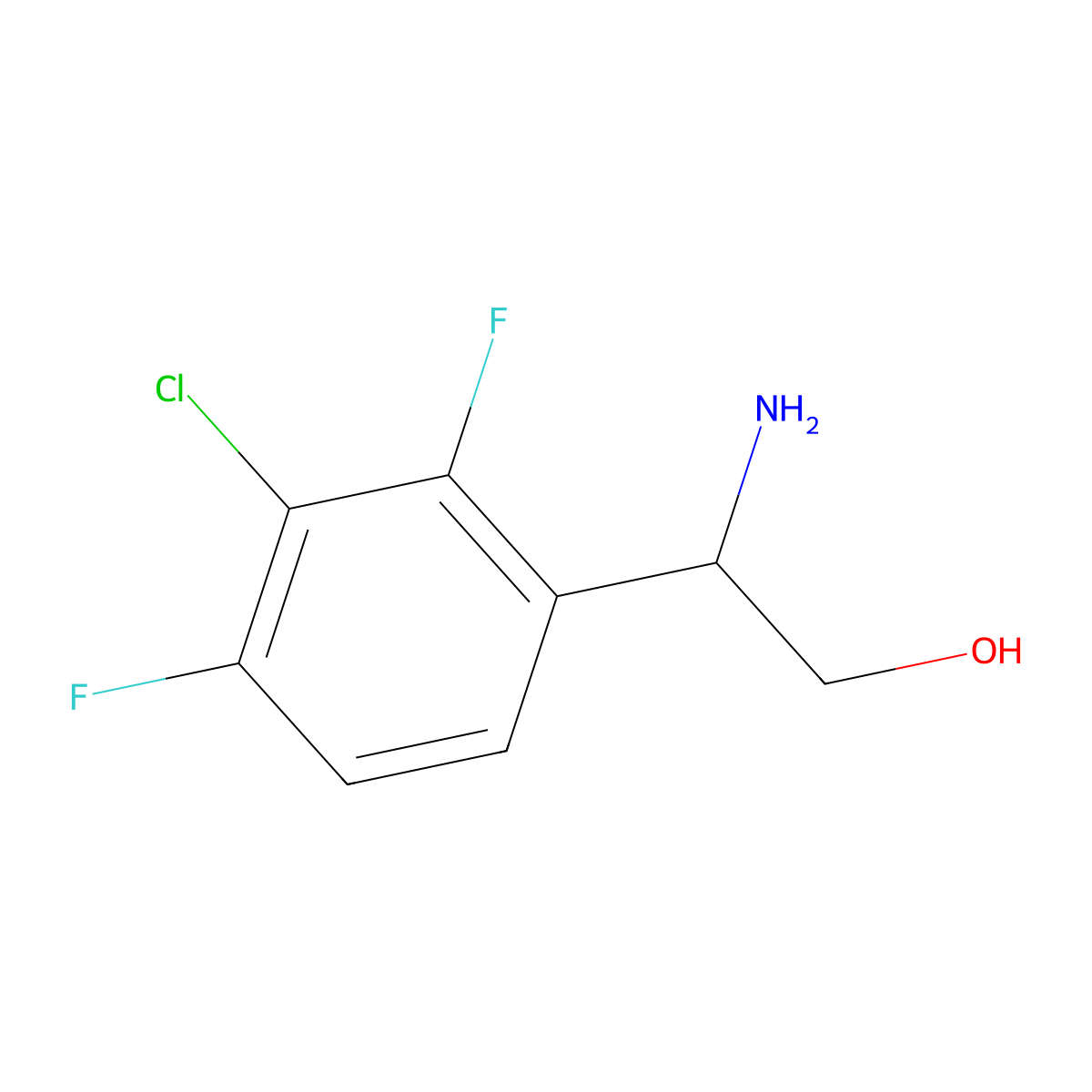(r)-2-Amino-2-(3-chloro-2,4-difluorophenyl)ethan-1-ol molecular structure, CAS 1213080-88-6
