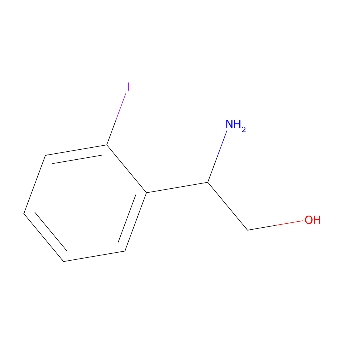 (S)-2-Amino-2-(2-iodophenyl)ethan-1-ol molecular structure, CAS 1213081-62-9