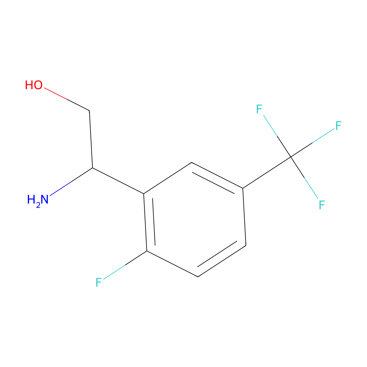 (2S)-2-Amino-2-[2-fluoro-5-(trifluoromethyl)phenyl]ethan-1-OL molecular structure, CAS 1213081-95-8