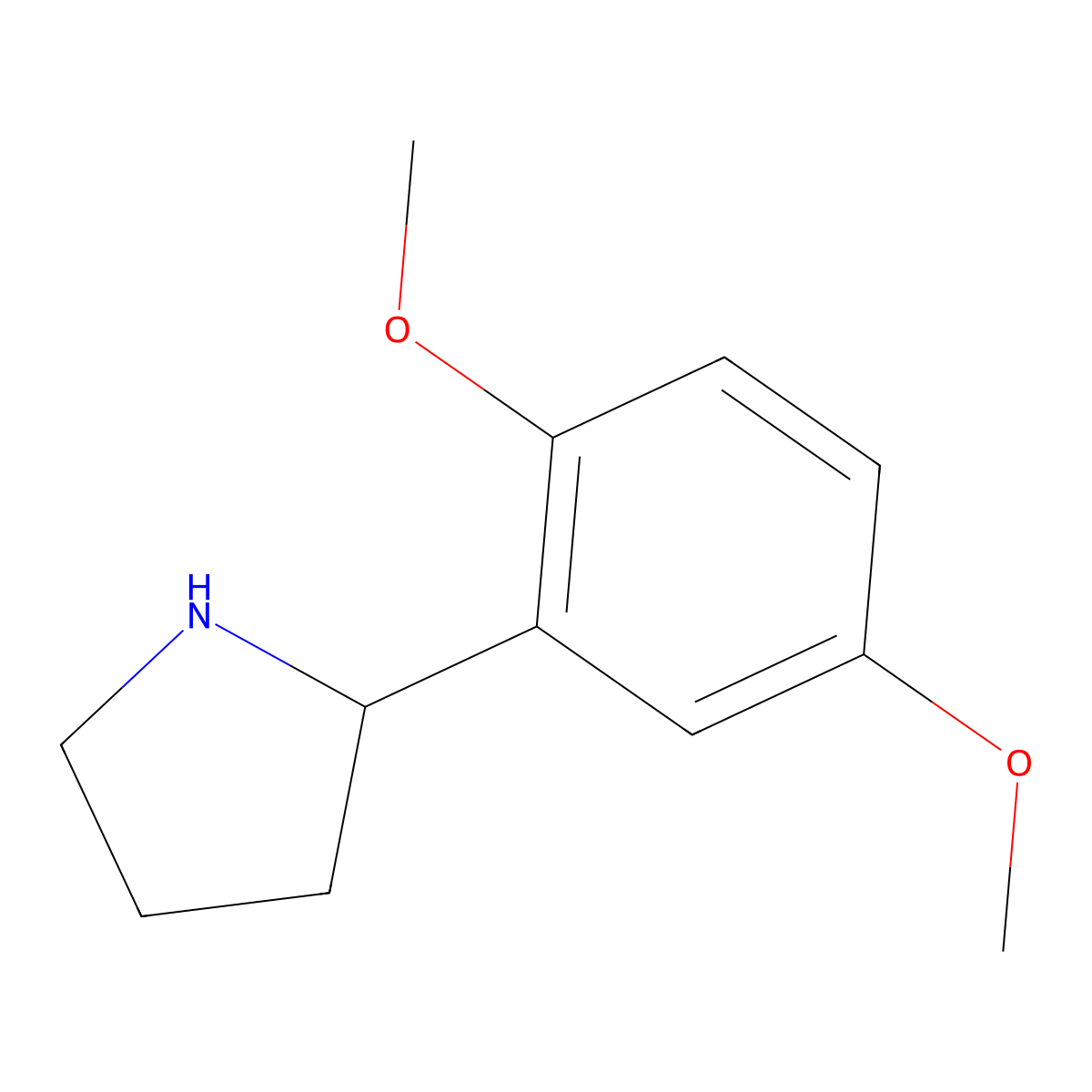 (R)-2-(2,5-Dimethoxyphenyl)pyrrolidine molecular structure, CAS 1213082-45-1