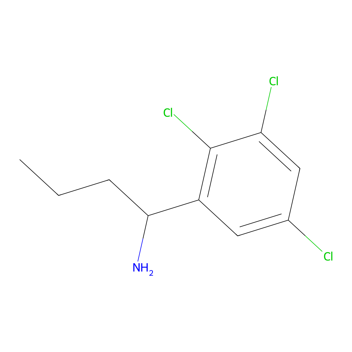 (1R)-1-(2,3,5-Trichlorophenyl)butan-1-amine molecular structure, CAS 1213083-30-7