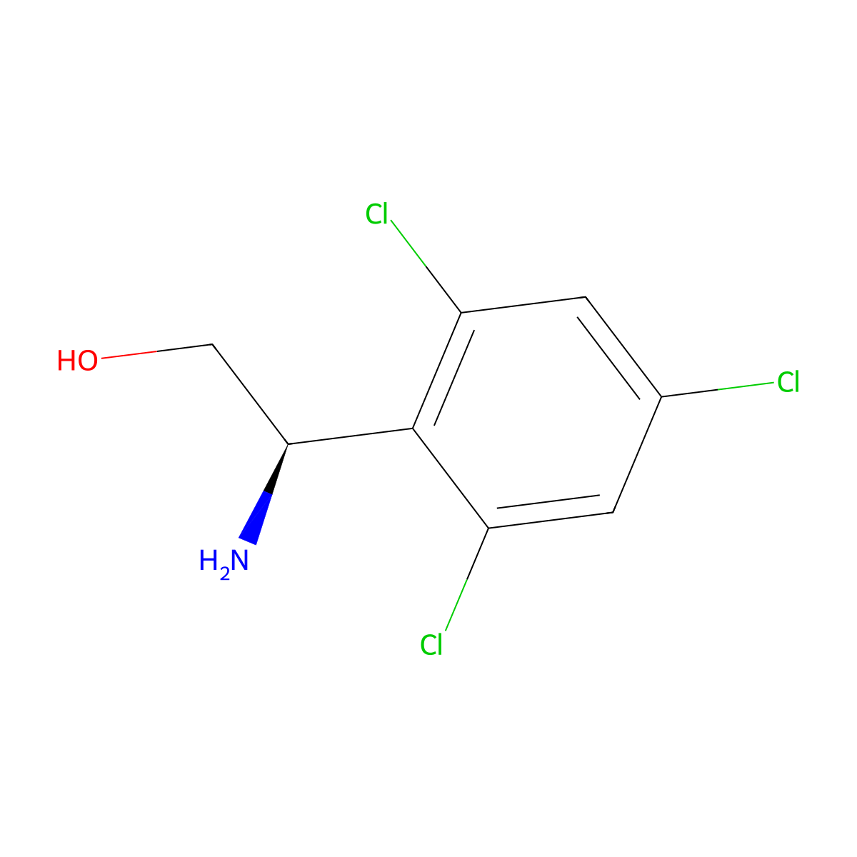 (2R)-2-Amino-2-(2,4,6-trichlorophenyl)ethan-1-OL molecular structure, CAS 1213083-45-4