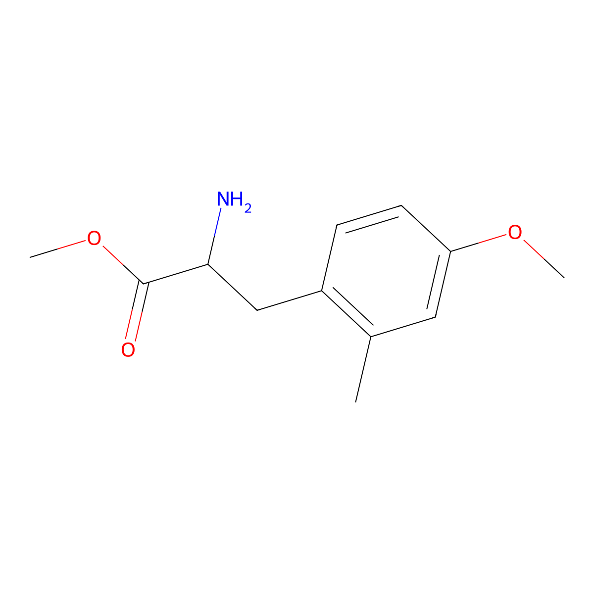 Methyl (R)-2-amino-3-(4-methoxy-2-methylphenyl)propanoate molecular structure, CAS 1213083-62-5