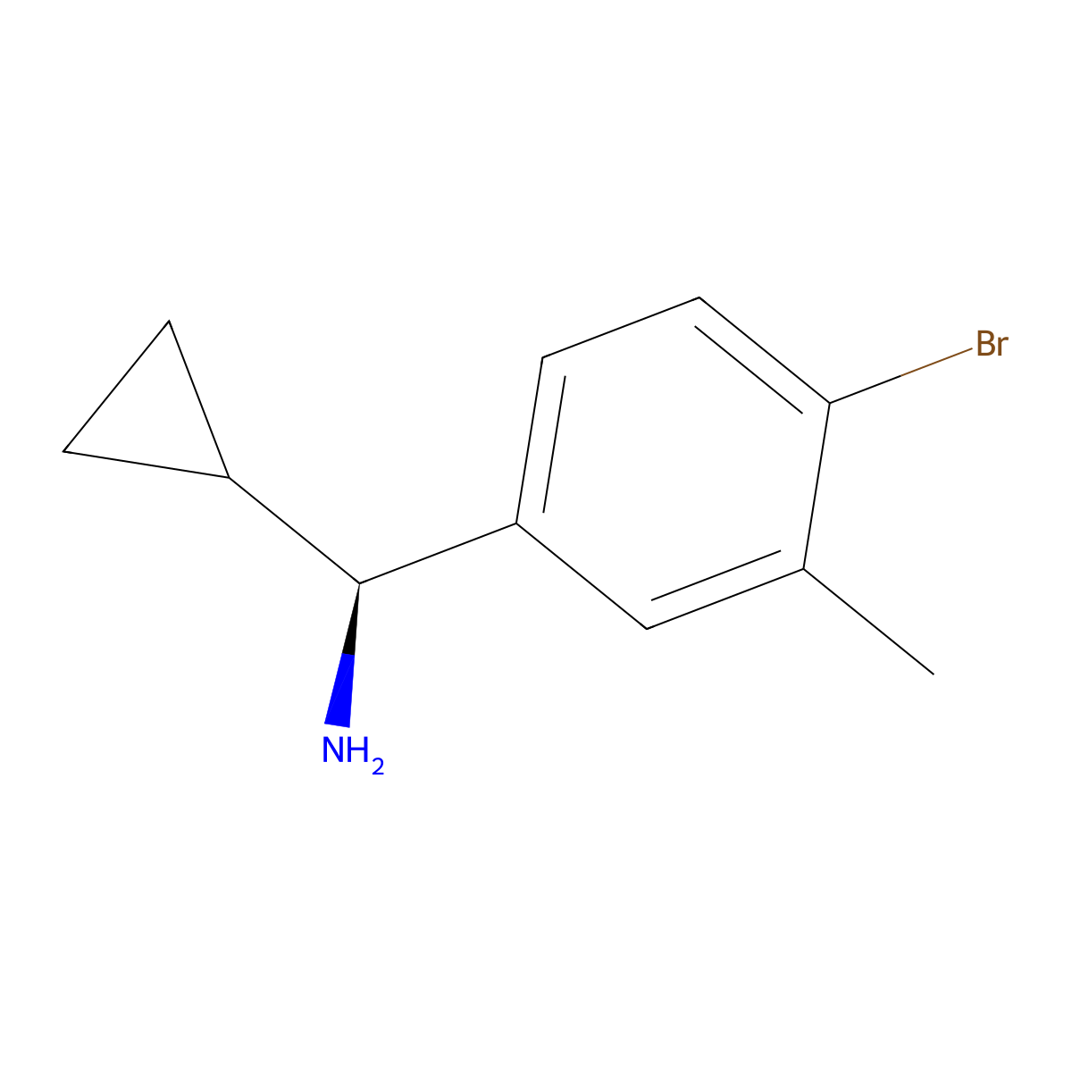 (S)-(4-Bromo-3-methylphenyl)(cyclopropyl)methanamine molecular structure, CAS 1213084-02-6