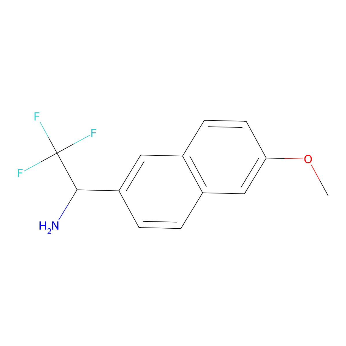 (1S)-2,2,2-Trifluoro-1-(6-methoxy(2-naphthyl))ethylamine molecular structure, CAS 1213085-34-7