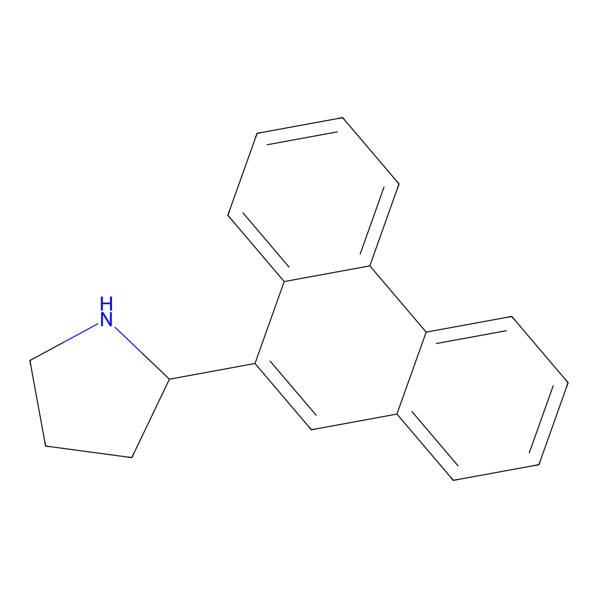 (2S)-2-(9-Phenanthrenyl)pyrrolidine molecular structure, CAS 1213086-27-1