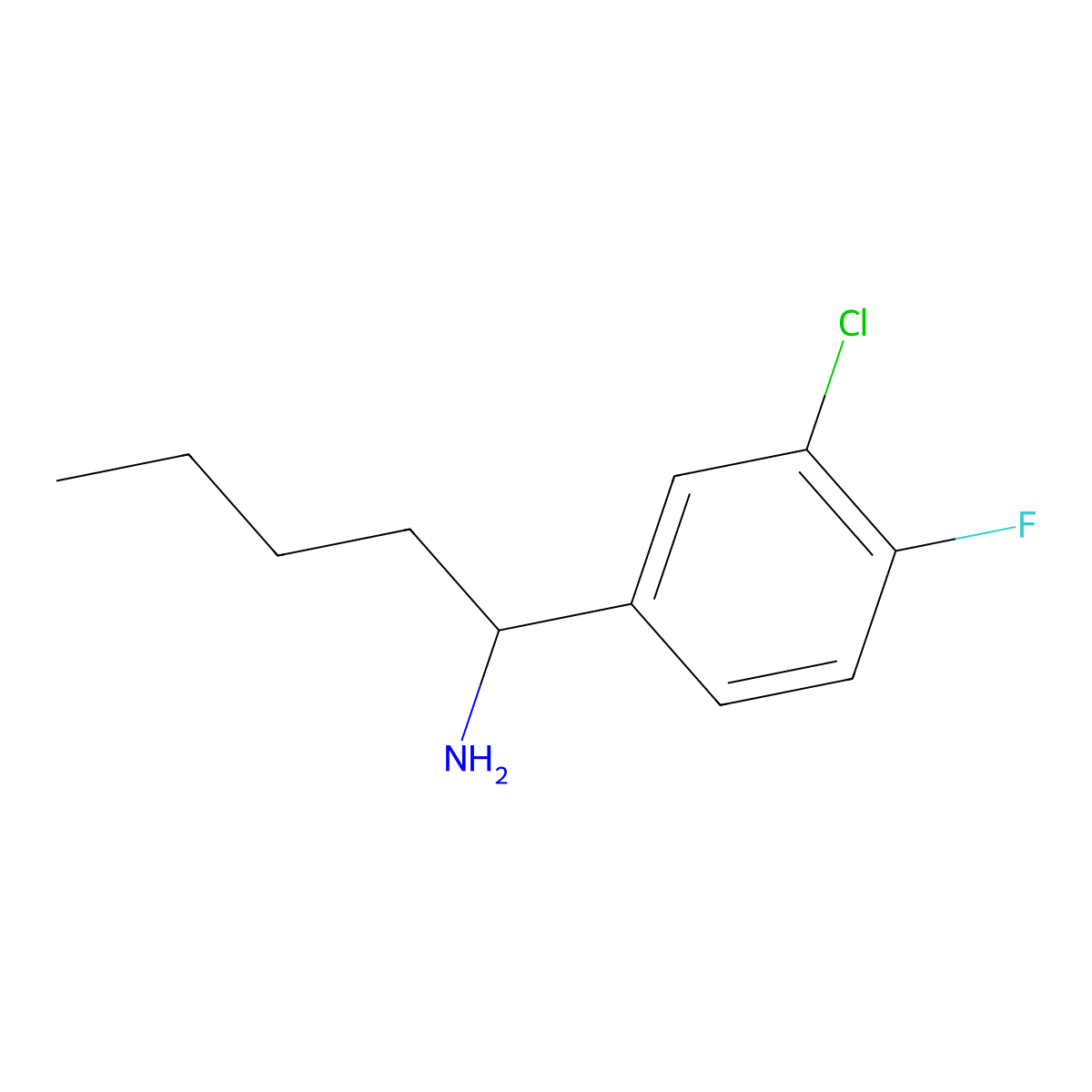(R)-1-(3-Chloro-4-fluorophenyl)pentan-1-amine molecular structure, CAS 1213087-68-3