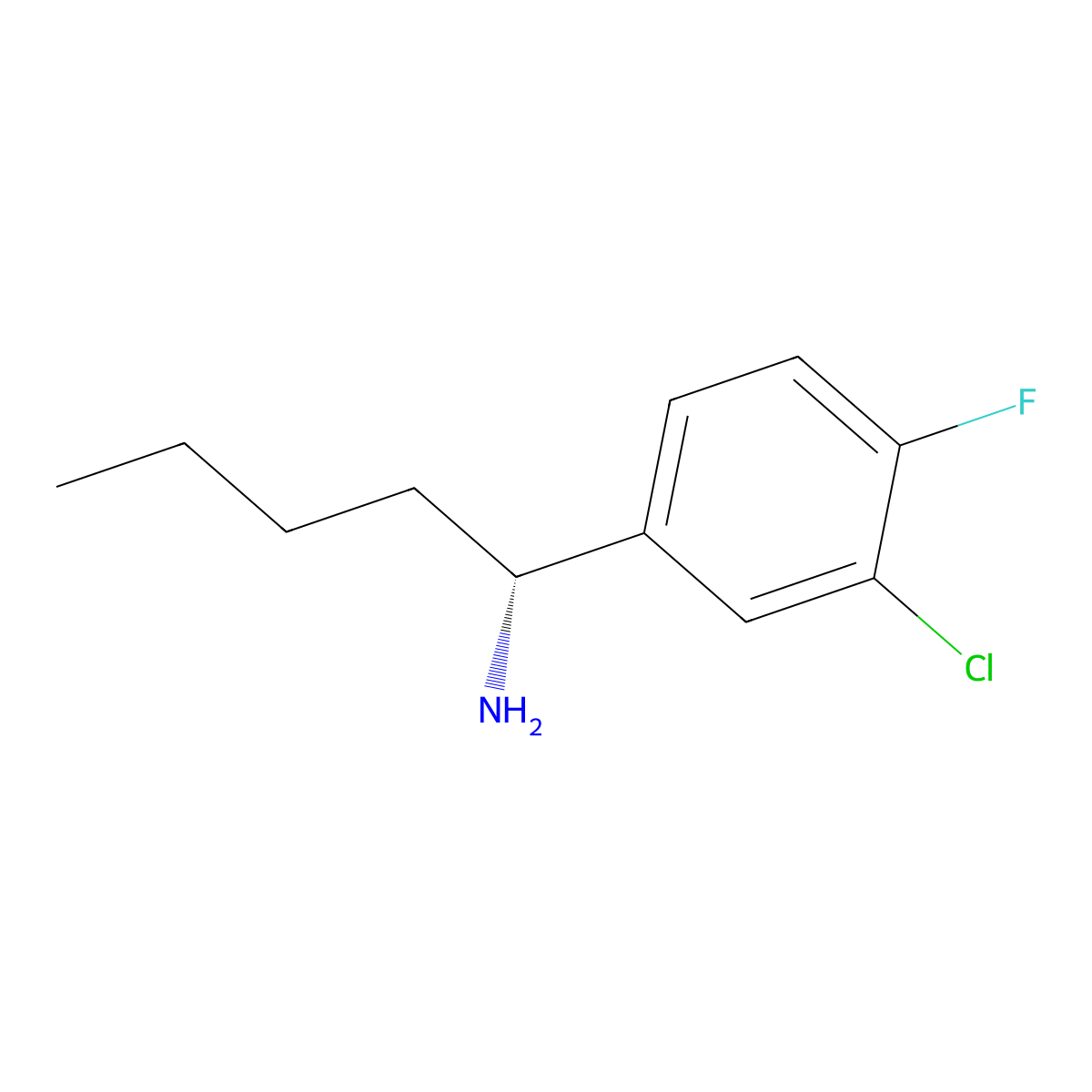 (R)-1-(3-Chloro-4-fluorophenyl)pentan-1-amine molecular structure, CAS 1213087-68-3