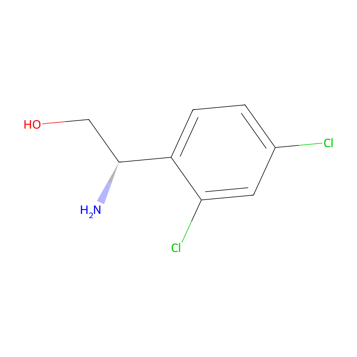 (S)-2-Amino-2-(2,4-dichlorophenyl)ethanol molecular structure, CAS 1213088-91-5