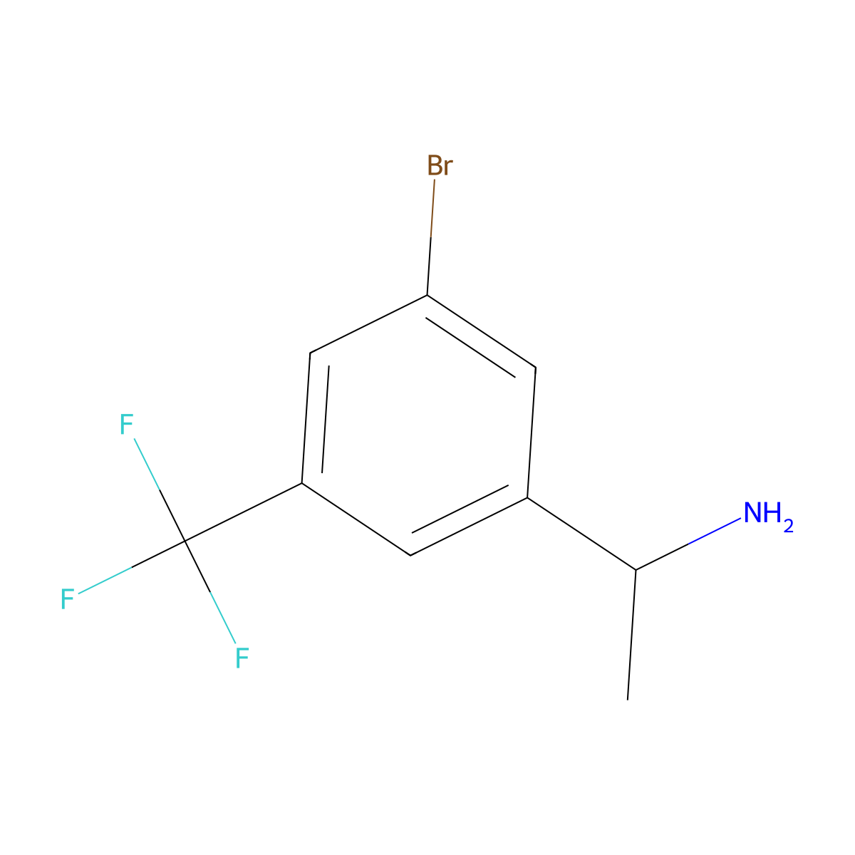(1S)-1-[3-bromo-5-(trifluoromethyl)phenyl]ethan-1-amine molecular structure, CAS 1213089-19-0
