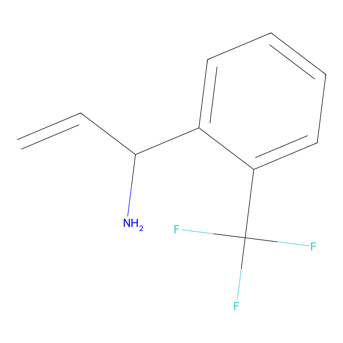(1R)-1-[2-(Trifluoromethyl)phenyl]prop-2-enylamine molecular structure, CAS 1213089-67-8