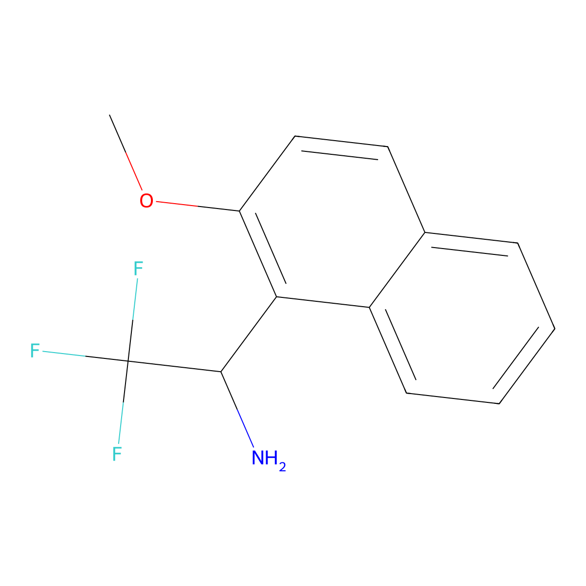 (R)-2,2,2-Trifluoro-1-(2-methoxynaphthalen-1-yl)ethan-1-amine molecular structure, CAS 1213090-09-5
