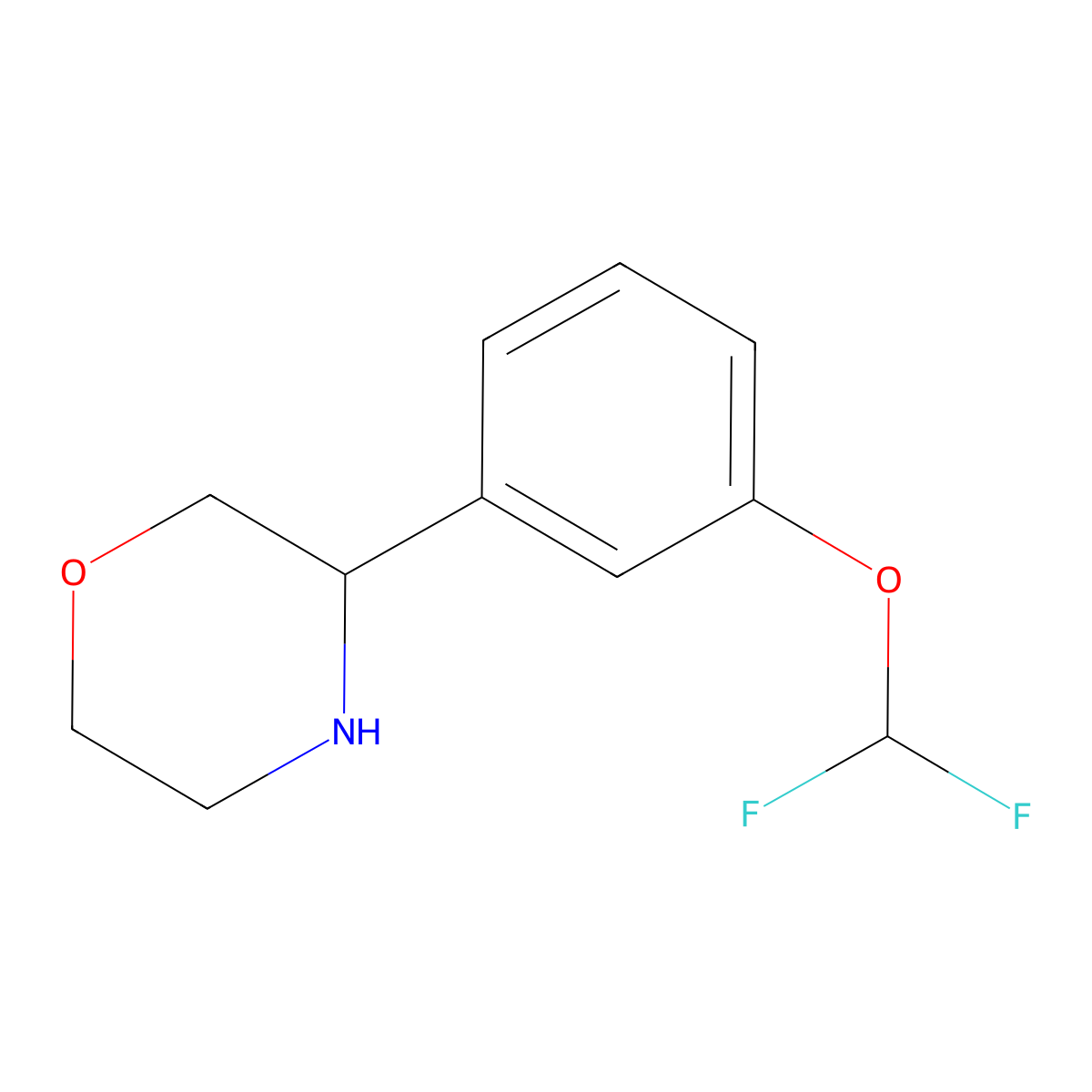 (S)-3-(3-(Difluoromethoxy)phenyl)morpholine molecular structure, CAS 1213090-93-7