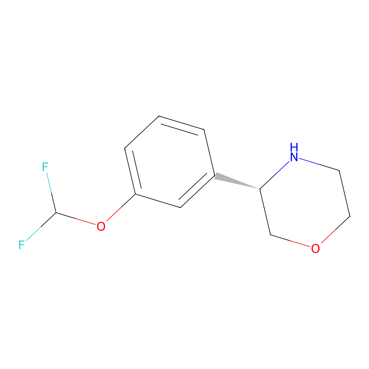 (S)-3-(3-(Difluoromethoxy)phenyl)morpholine molecular structure, CAS 1213090-93-7