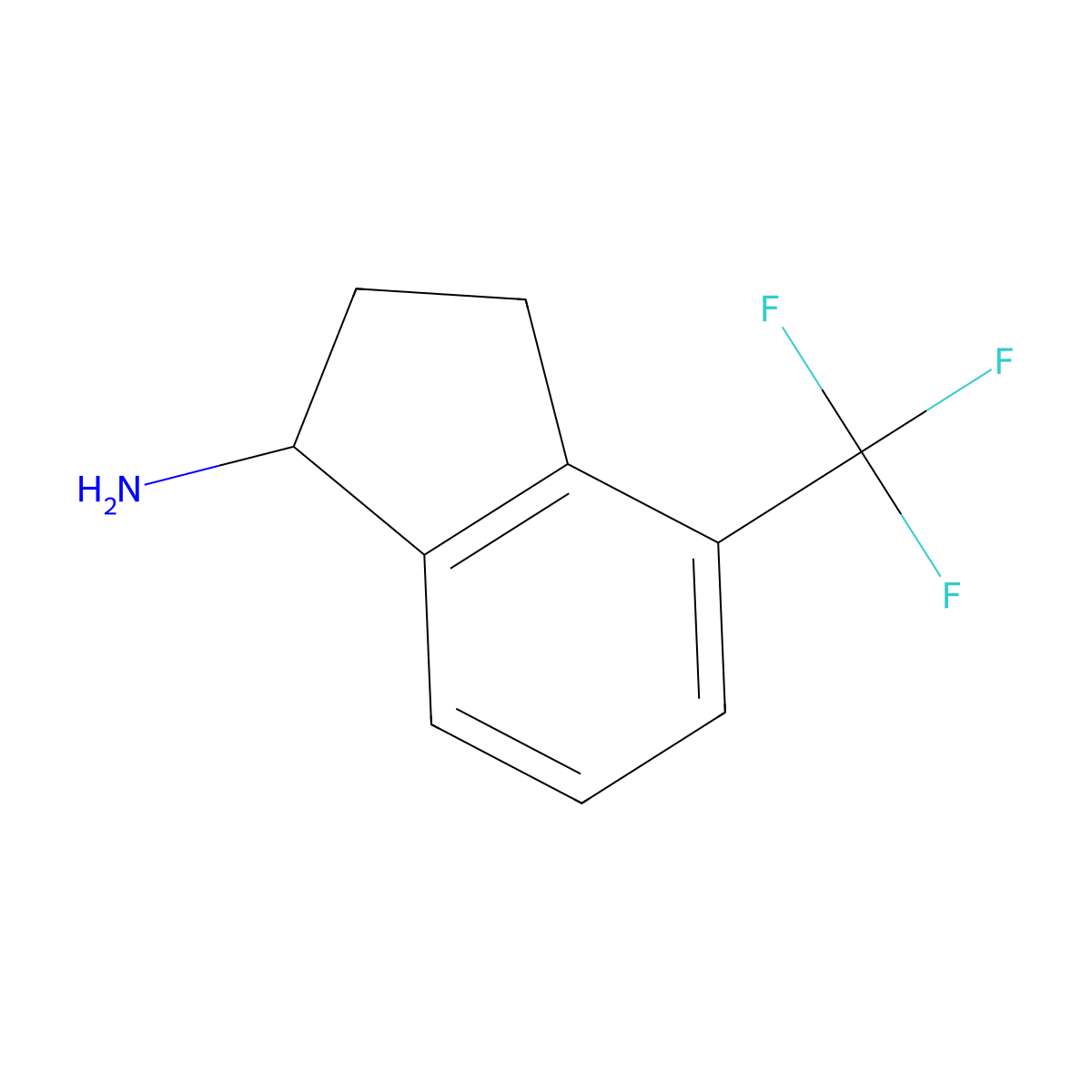 (S)-4-(Trifluoromethyl)-2,3-dihydro-1H-inden-1-amine molecular structure, CAS 1213093-09-4