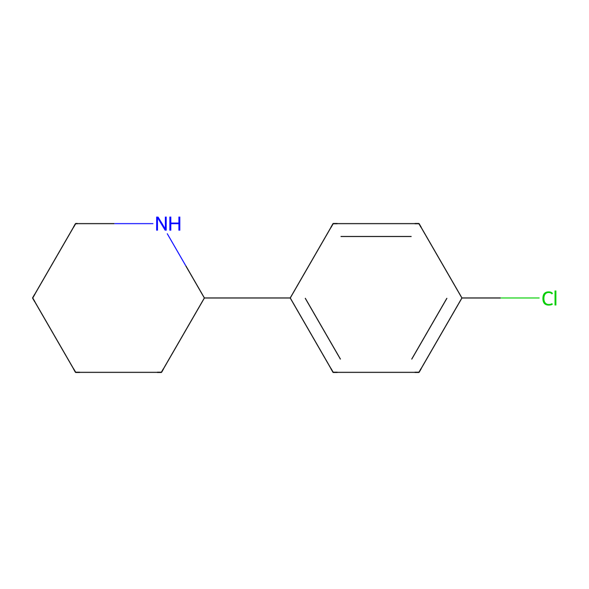 (2R)-2-(4-chlorophenyl)piperidine molecular structure, CAS 1213093-23-2