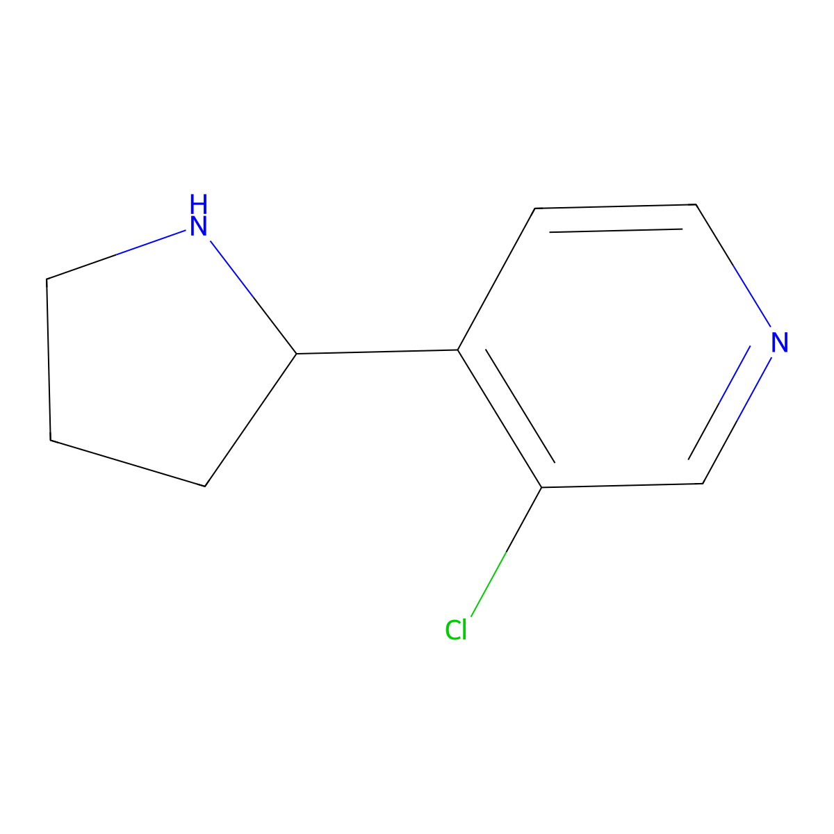 3-Chloro-4-(2S)-2-pyrrolidinylpyridine molecular structure, CAS 1213093-31-2