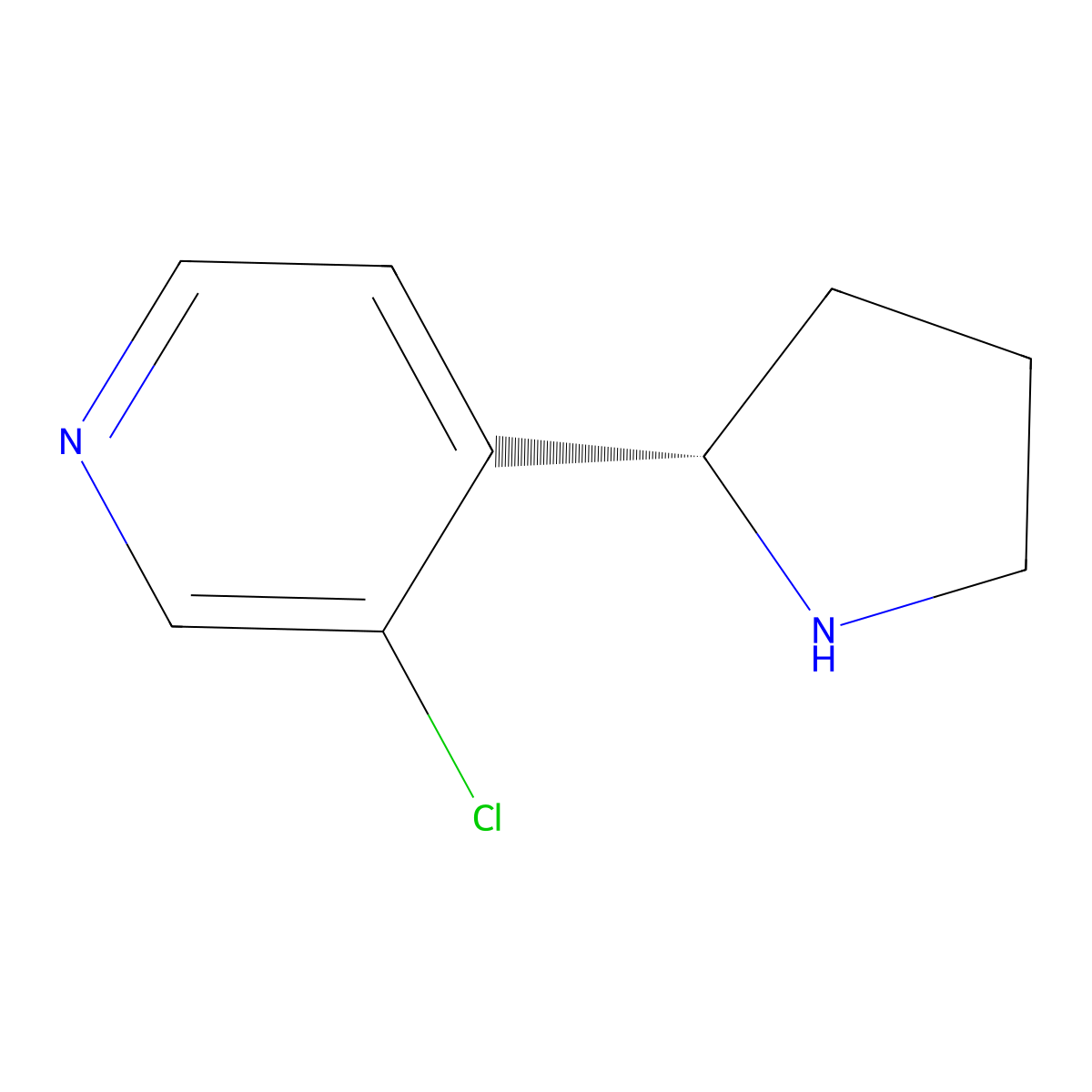 3-Chloro-4-(2S)-2-pyrrolidinylpyridine molecular structure, CAS 1213093-31-2