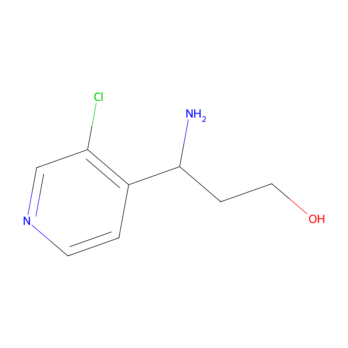 (3S)-3-amino-3-(3-chloropyridin-4-yl)propan-1-ol molecular structure, CAS 1213093-65-2