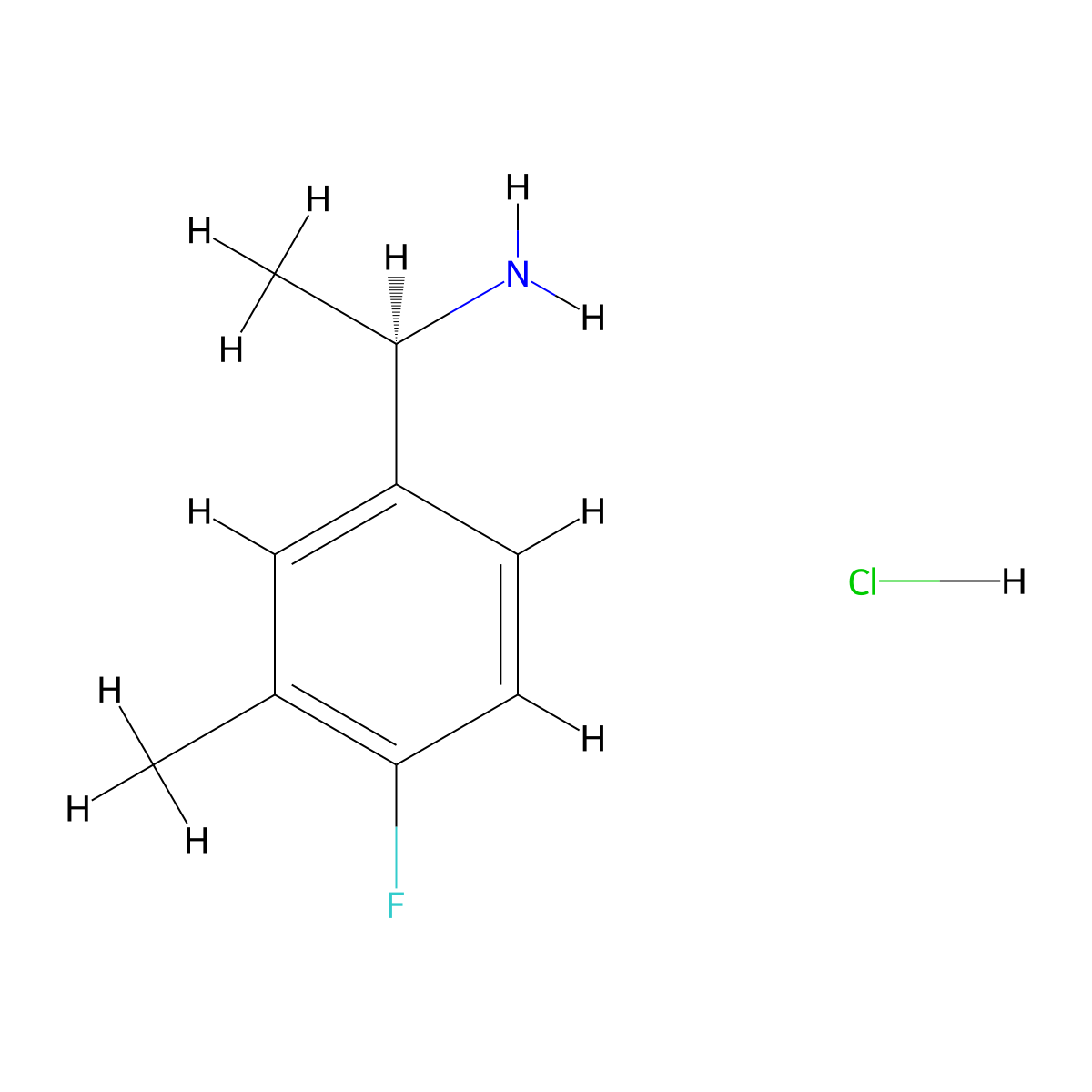 (R)-1-(4-Fluoro-3-methylphenyl)ethanamine hydrochloride molecular structure, CAS 1213096-70-8