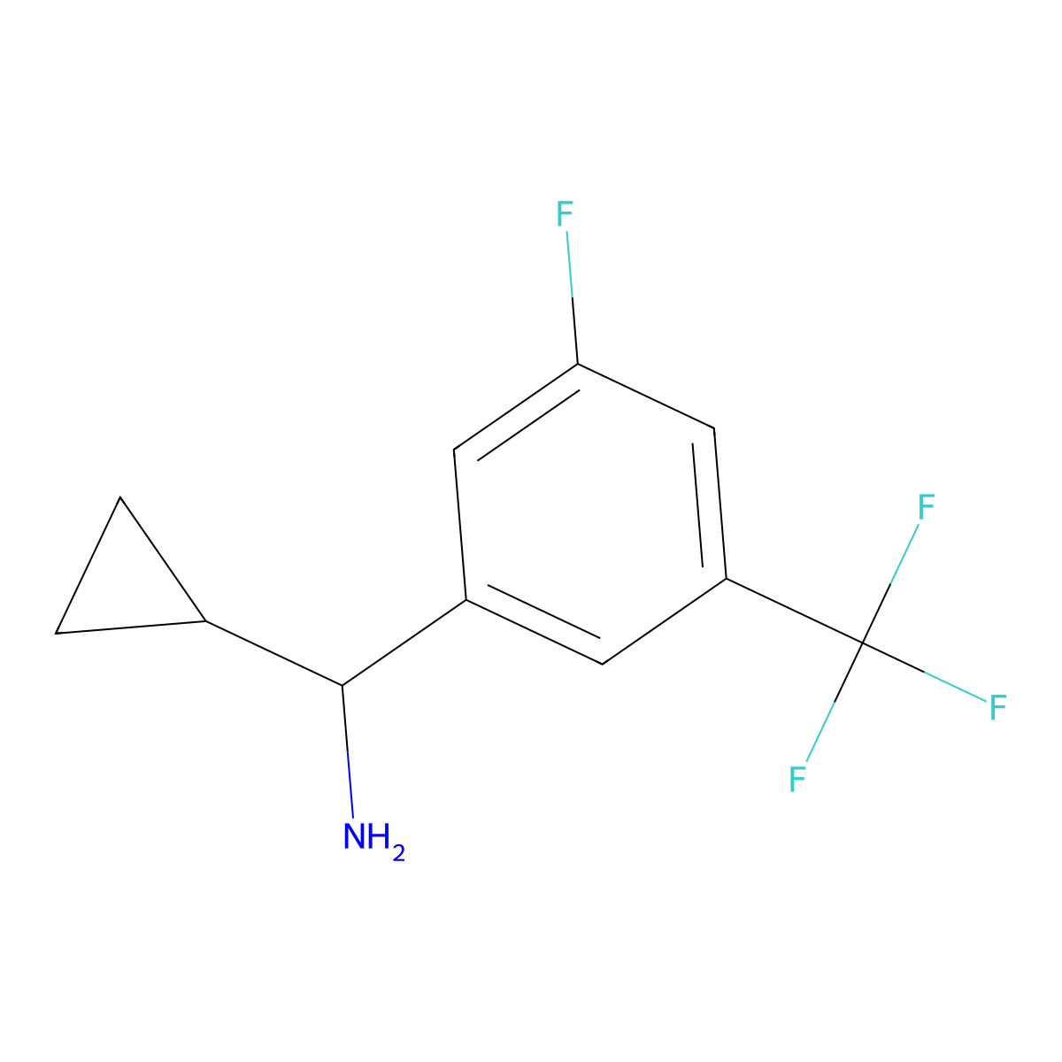 (S)-Cyclopropyl(3-fluoro-5-(trifluoromethyl)phenyl)methanamine molecular structure, CAS 1213097-40-5