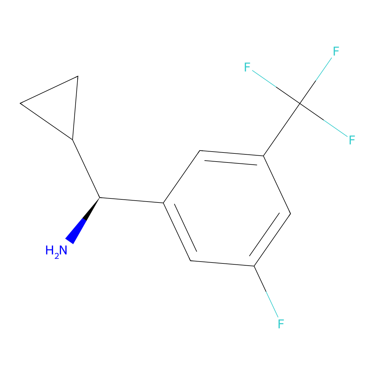 (S)-Cyclopropyl(3-fluoro-5-(trifluoromethyl)phenyl)methanamine molecular structure, CAS 1213097-40-5