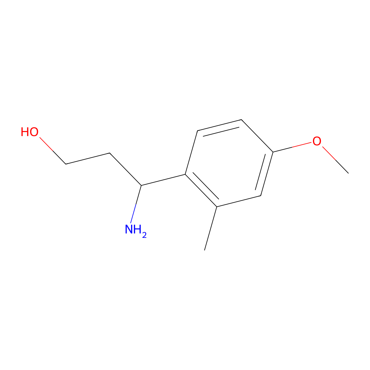 (3S)-3-amino-3-(4-methoxy-2-methylphenyl)propan-1-ol molecular structure, CAS 1213097-66-5
