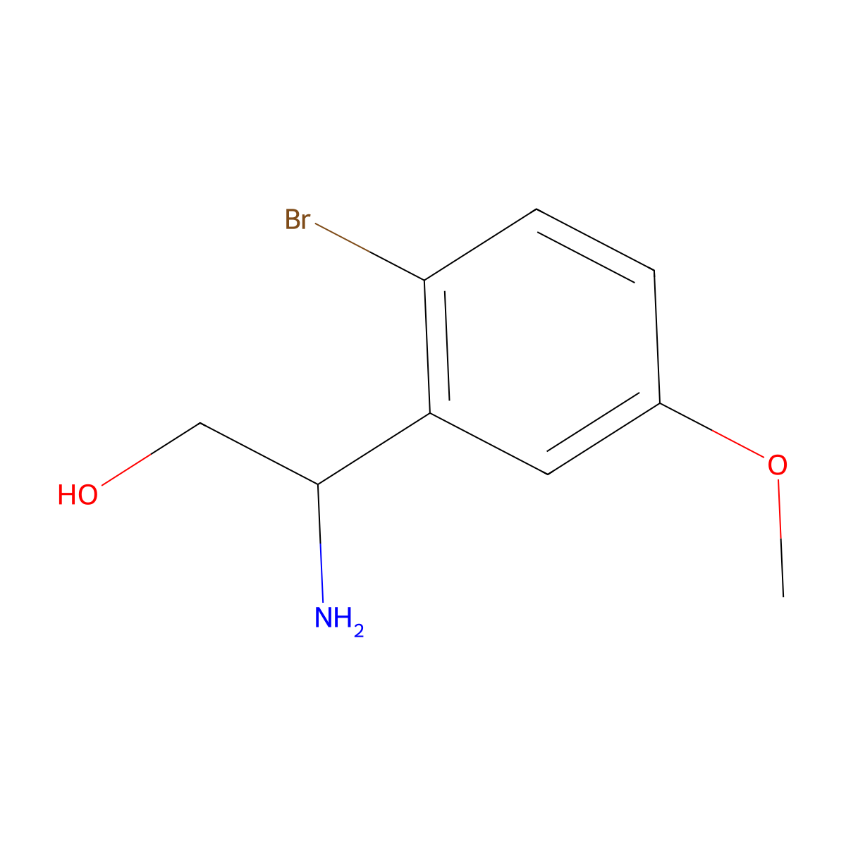 (S)-2-Amino-2-(2-bromo-5-methoxyphenyl)ethan-1-ol molecular structure, CAS 1213097-83-6