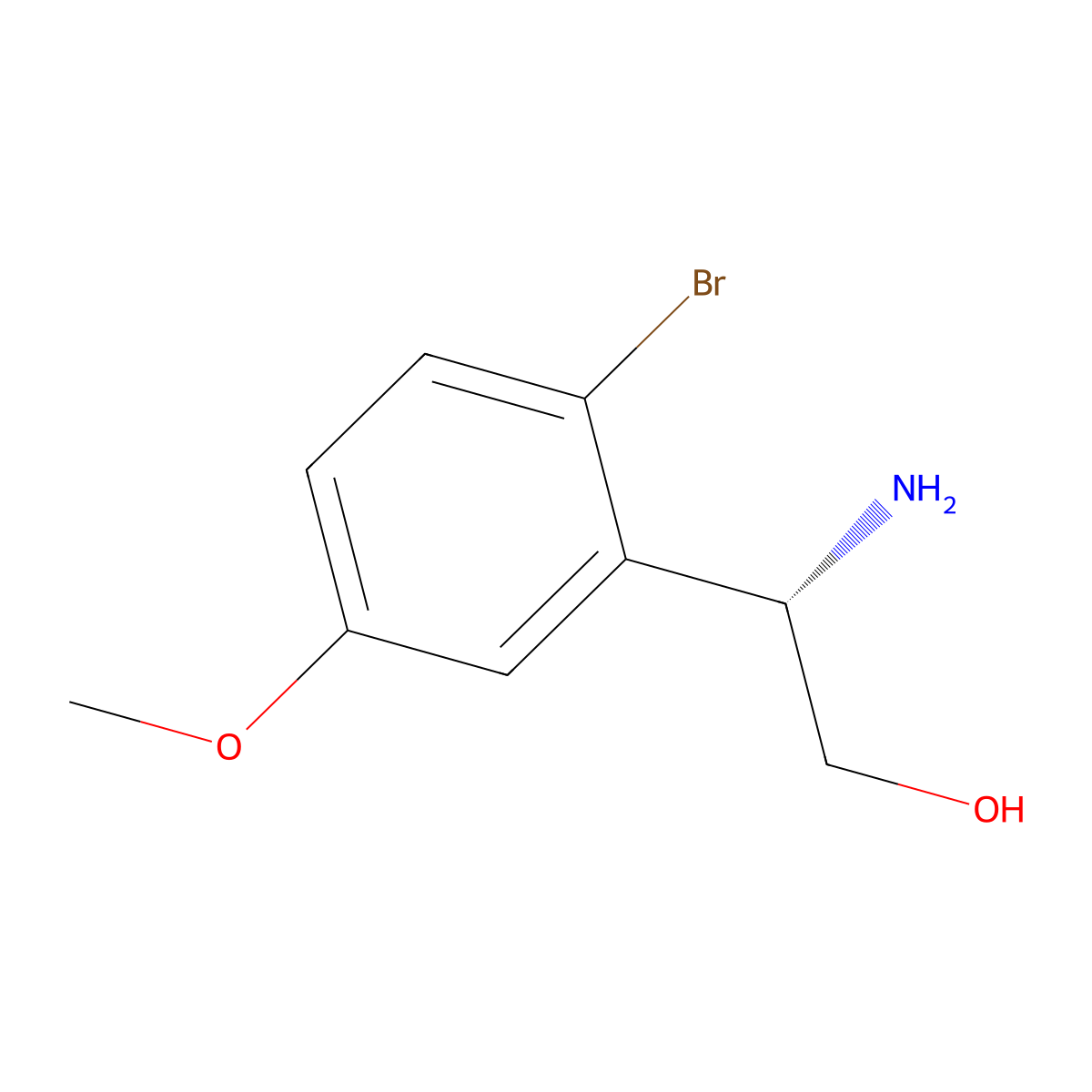 (S)-2-Amino-2-(2-bromo-5-methoxyphenyl)ethan-1-ol molecular structure, CAS 1213097-83-6