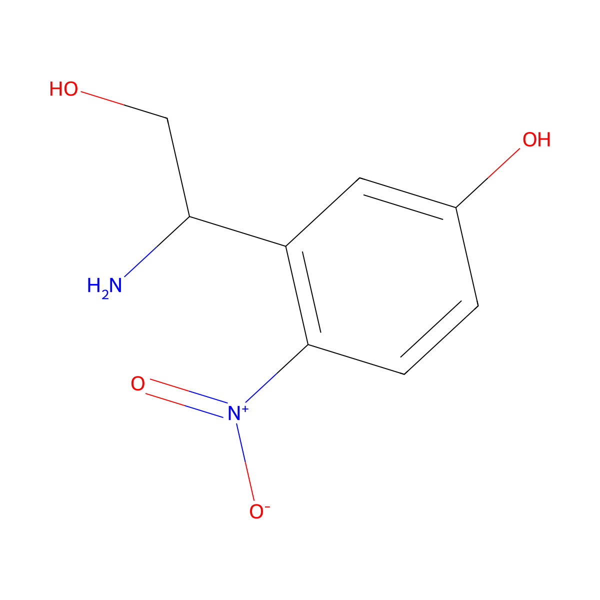 3-[(1S)-1-amino-2-hydroxyethyl]-4-nitrophenol molecular structure, CAS 1213098-53-3
