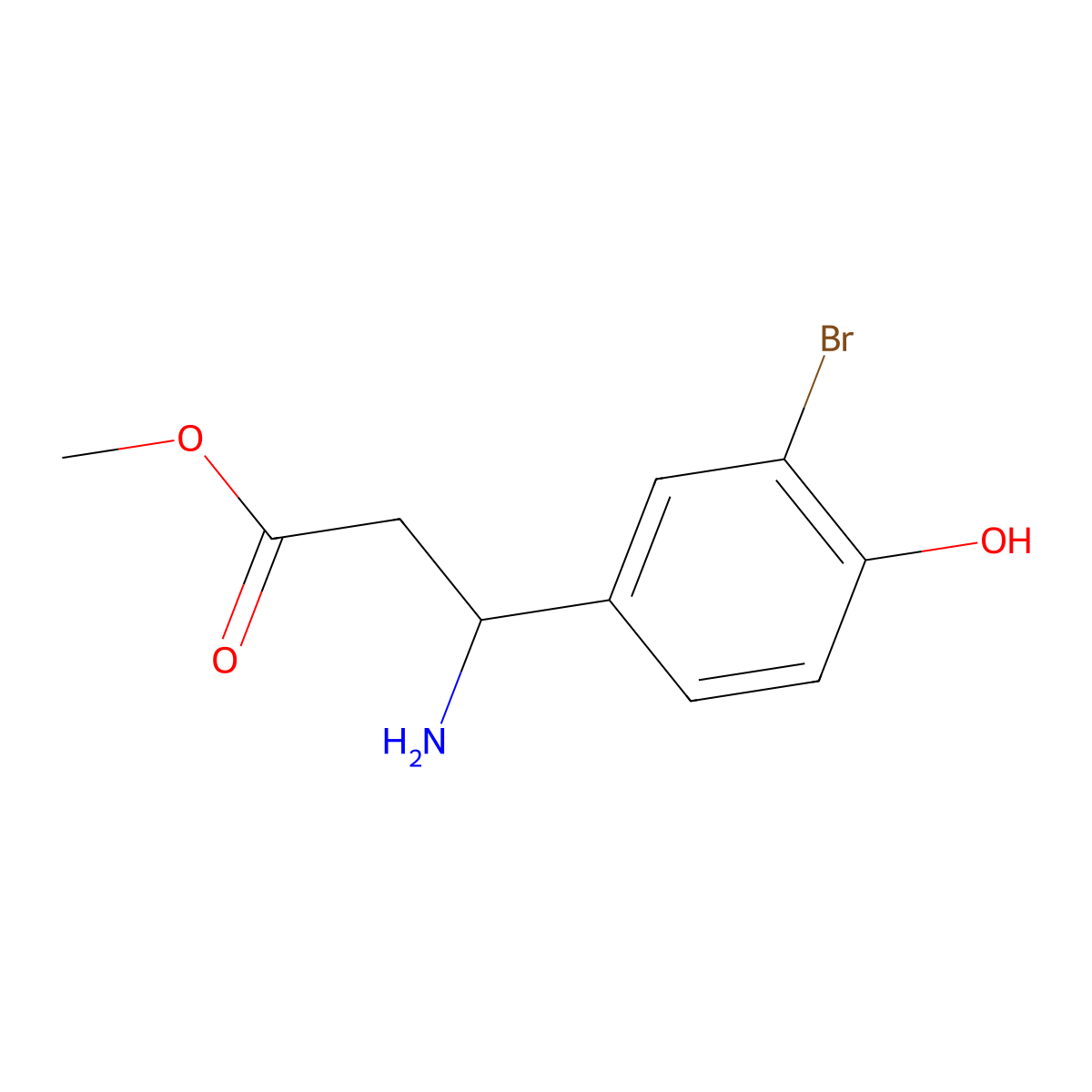 Methyl (R)-3-amino-3-(3-bromo-4-hydroxyphenyl)propanoate molecular structure, CAS 1213099-04-7