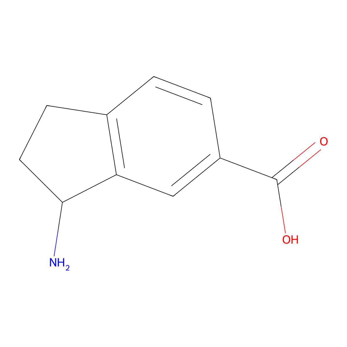 (R)-3-Amino-2,3-dihydro-1H-indene-5-carboxylic acid molecular structure, CAS 1213101-02-0