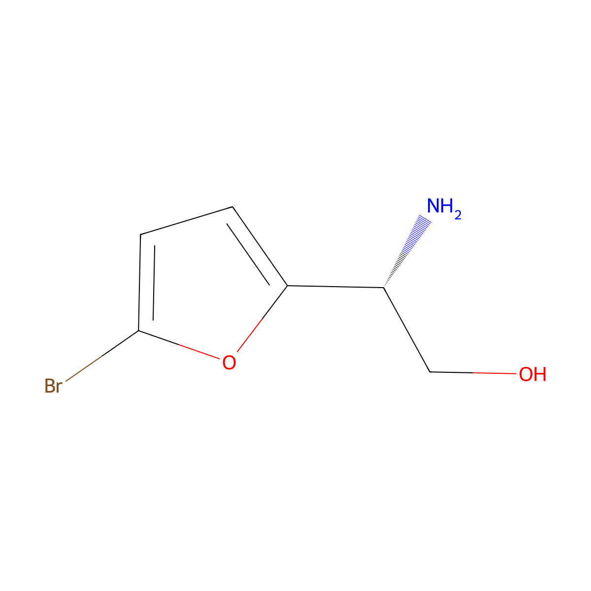 (2r)-2-Amino-2-(5-bromofuran-2-yl)ethan-1-ol molecular structure, CAS 1213103-55-9