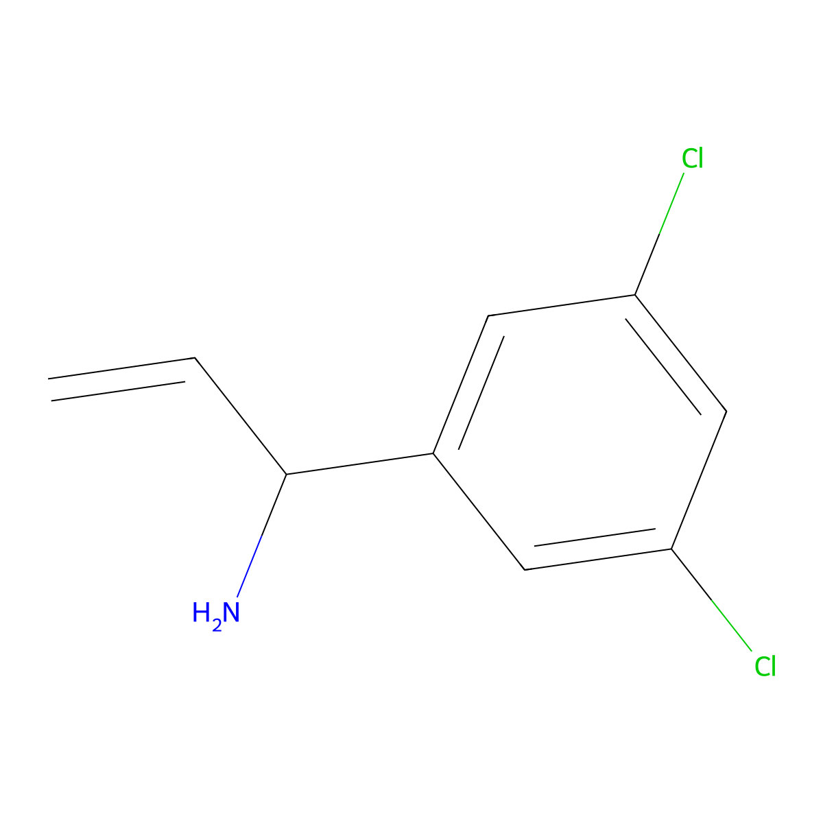 (1S)-1-(3,5-Dichlorophenyl)prop-2-enylamine molecular structure, CAS 1213104-52-9